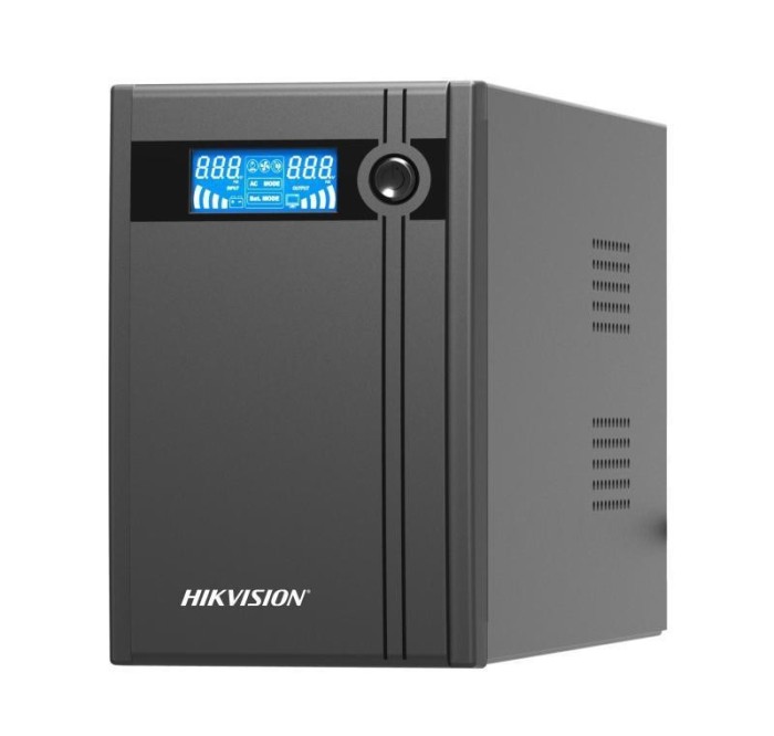 Oversea UPS Hikvision DS-UPS2000; 2000 VA / 1200 W, output voltage range: 210 VAC to 235 VAC, numar outlet: 4, tip baterie: 12 V/9 Ah *2 pcs , port US