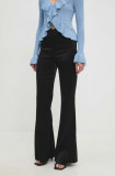 Cumpara ieftin Answear Lab pantaloni femei, culoarea negru, evazati, high waist