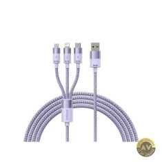 Cablu Incarcare USB-A - Lightning / microUSB / USB-C Baseus StarSpeed 3in1 20W 1.2m Mov CAXS000005