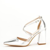 Pantofi argintii eleganti 8710 04
