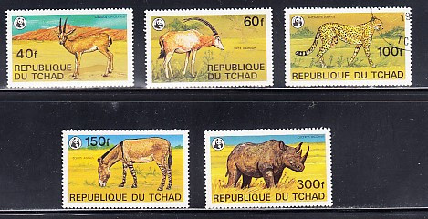 A12 S5 9 - Timbre foarte vechi - Tchad - animale salbatice