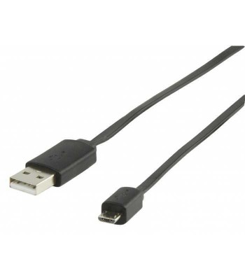 Cablu USB 2.0 USB A tata - micro USB B tata plat 1m negru Valueline foto