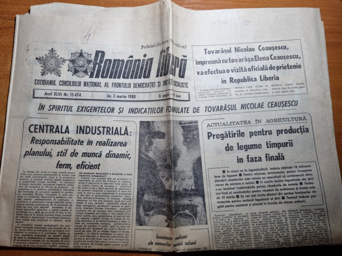 romania libera 3 martie 1988-articol orasul mizil,steaua-glasgow rangers 2-0