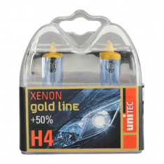 Set 2 Becuri Auto Faruri Xenon Gold H4 Unitec 77766