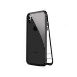 Husa protectie iPhone XS MAX magnetica, din sticla securizata, 360 grade, negru, Gonga