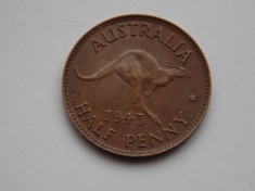 HALF PENNY 1943 AUSTRALIA-XF foto