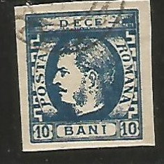 (No2)-timbre-(L.P.26)-Romania-CAROL I cu favoritii 1896- 10 bani albastru