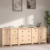 Servanta Gossi Lemn Masiv Pin 230x35x80 cm Comoda Living Dormitor Hol Depozitare Multifunctionala Maro/Alb/Gri