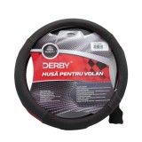 Husa volan piele naturala DERBY Rosu (37-39 cm)
