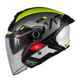 Cumpara ieftin Casca open face pentru scuter - motocicleta MT Cosmo SV Silence B3 galben fluor lucios (ochelari soare integrati) M (57/58cm)