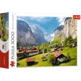 Puzzle Trefl 3000 piese cu peisaj Lauterbrunnen, Elvetia
