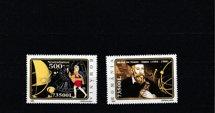 Romania 2003-500 de ani de la nasterea lui Nostradamus,serie 2 val.MNH