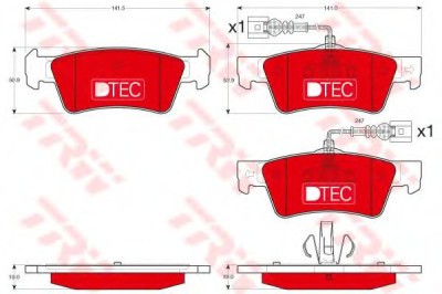 Set placute frana,frana disc VW TOUAREG (7LA, 7L6, 7L7) (2002 - 2010) TRW GDB1672DTE foto