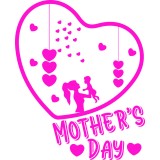 Sticker decorativ, Mother Day, Roz, 73 cm, 7315ST