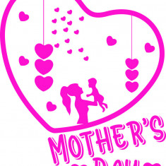 Sticker decorativ, Mother Day, Roz, 73 cm, 7315ST
