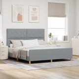 VidaXL Cadru de pat cu headboard Gri deschis 180 x 200 cm țesătură