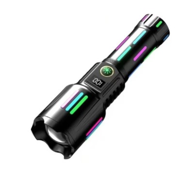 Lanterna LED din aluminiu, acumulator inclus 26650mah, 30W, 2000Lm, incarcare USB Type-C, Zoom ajustabil, negru, 5 moduri de iluminare, BZRSH foto