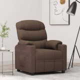 vidaXL Fotoliu rabatabil, maro, material textil