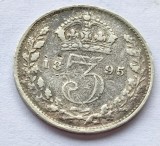 467. Moneda Marea Britanie 3 pence 1895 (Victoria Old Head)