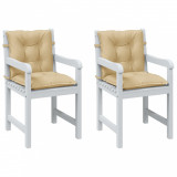 Perne scaun cu spatar mic, 2 buc. melanj bej 100x50x7 cm textil GartenMobel Dekor, vidaXL