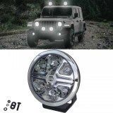 Far auxiliar cu LED de faza lunga HELLAVALUEFIT Chrome Blade 7" rotund, fara &icirc;nregistrare Performance AutoTuning