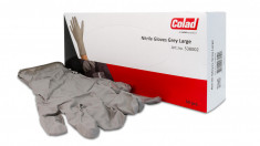 Manusi de protectie de nitril de unica folosinta, Marimea L, gri, pachet 50 bucati, lungime 300mm, grosime 0.2 mm, Brand COLAD foto