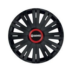 Set 4 capace roti Negre Cu Inel Rosu Active R15 pentru gama auto Daewoo