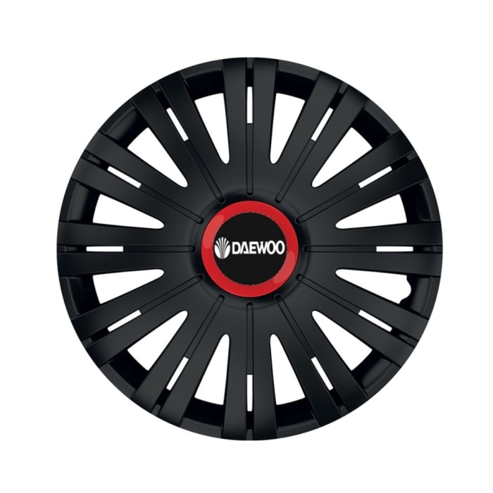 Set 4 capace roti Negre Cu Inel Rosu Active R16 pentru gama auto Daewoo
