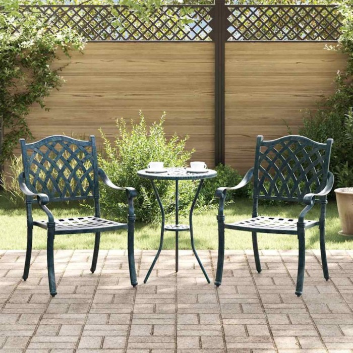 vidaXL Scaun pentru Grădină 2 pcs Verde 55 x 56.5 x 91cm Aluminiu 42002377