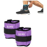 Greutati pentru incheietura mainii glezne FFitnes (2 x 0,5 kg) cu cureaua reglabila - RESIGILAT