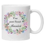 Cana alba personalizata &quot;cea mai buna bunica&quot;, INOVATIX&reg;. 330 ml
