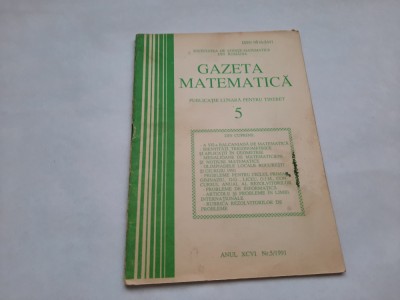 GAZETA MATEMATICA NR 5 1991 RF1 foto