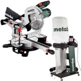 Metabo KGS 254 M + SPA 1200 - Fierastrau circular stationar 1800 W 254x30 mm + Aspirator pentru rumegus 550 W 65 l 250 l/sec 100 mm