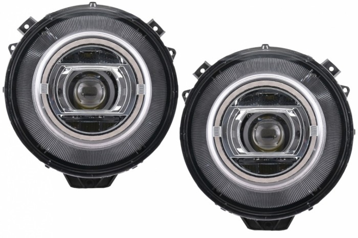 Faruri Full LED MERCEDES G-Class W463 (2005-2017) Crom Facelift 2018 Design cu Dynamic Start Up Performance AutoTuning
