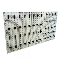 Panou metalic de perete pentru scule 960x480 mm, echipat cu 52 carlige, gri, Plus