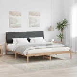 Cumpara ieftin Cadru de pat maro si gri inchis 200 x 200 cm Lemn masiv de pin