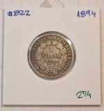 274 Franta, France, 1 Franc 1894, KM#822, argint, Europa