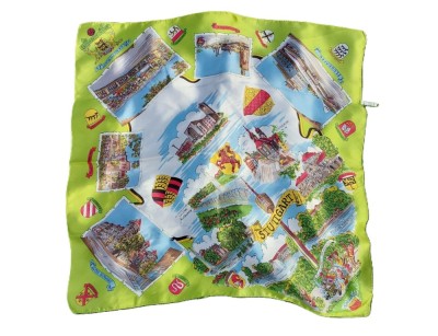 Batic / esarfa, imprimeu imagini Stuttgart, material matasos, placut la atingere, 100% Acetate, Made in Italy 67x67cm foto