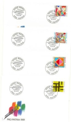 Switzerland 1991 Pro Patria, 4 FDC K.236 foto