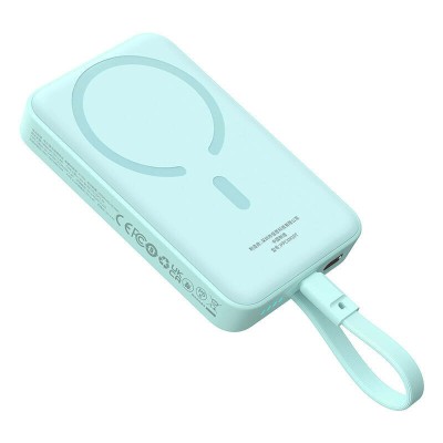 POWER BANK Baseus Magnetic Mini Wireless, 10000mAh, max 30W pe cablu, 1 x USB Type-C output/input, 15W wireless charging, albastru, &amp;quot;P1002210B333-00&amp;quot; foto