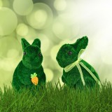 Decor Paste iepuras verde 15 cm, figurina iepure decorativ pentru masa si casa, decor Paste