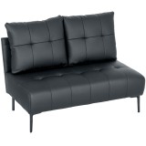 HOMCOM Divan cu Două Locuri Compact din Piele Sintetică, Divan Modern Capitonat cu Nasturi cu &Icirc;mbunătățire Spumoasă și Picioare din Lemn, Canapea Fără