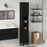 VidaXL Dulap de baie, stejar negru, 30x30x190 cm, lemn prelucrat
