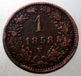 C.037 AUSTRIA 1 KREUZER 1858 V, Europa, Cupru (arama)