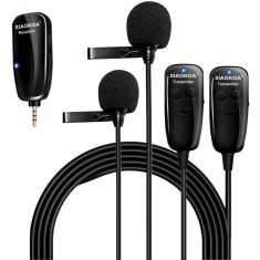 Microfon Lavaliera dubla Omnidirectionala Wireless UHF, Xiaokoa