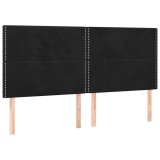 Cumpara ieftin Tablie de pat neagra 200x5x118/128 cm catifea