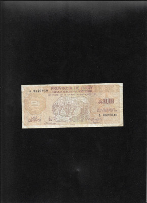 Rar! Argentina 10 centavos 0,10 austales 1988 Jujuy seria0027040 foto