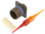 Conector Militar Amphenol 10 Pini Drept Oliv MIL-DTL-38999 Series III Aurit Aliaj Aluminiu