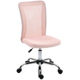 Vinsetto Scaun de Birou Ergonomic, Rotativ, fără Brațe, din Plasă Respirabilă, &Icirc;nălțime Reglabilă, Roz | Aosom Romania