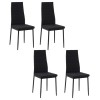 Set 4 scaune bucatarie/living, Tay, poliester, metal, negru, 41x50x97 cm, ART